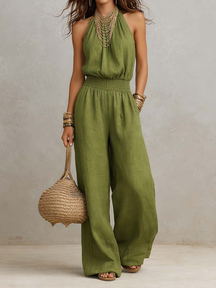 Harper™ | Smocked-Waist Halter Jumpsuit