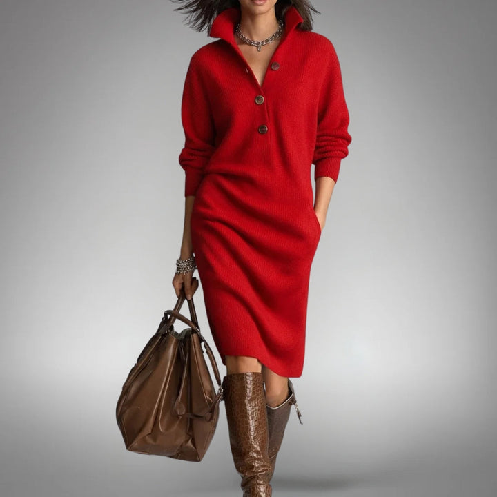 Linnea | Stylish Long Dress with Button Closure