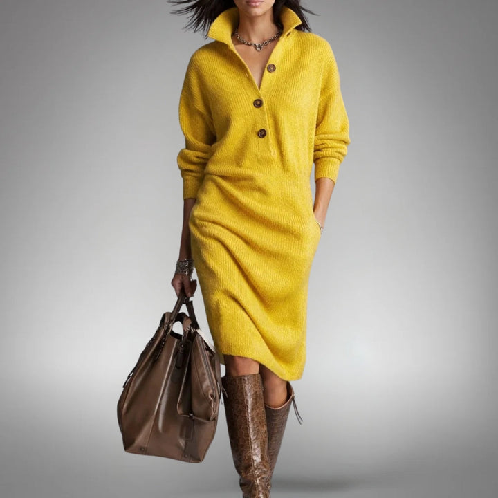 Linnea | Stylish Long Dress with Button Closure