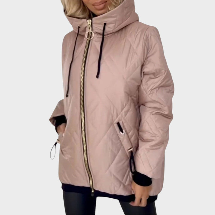Marilyn™ | Quilted Hooded Zip Front Jacket