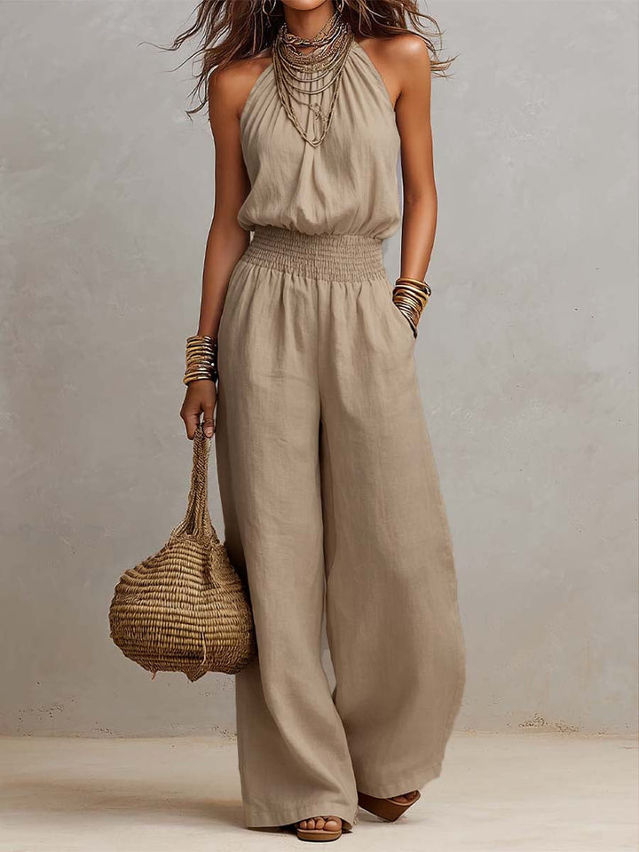 Harper™ | Smocked-Waist Halter Jumpsuit