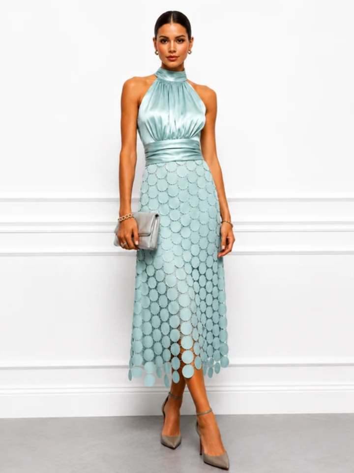 Carina™ | High-Neck Occasion Midi Dress