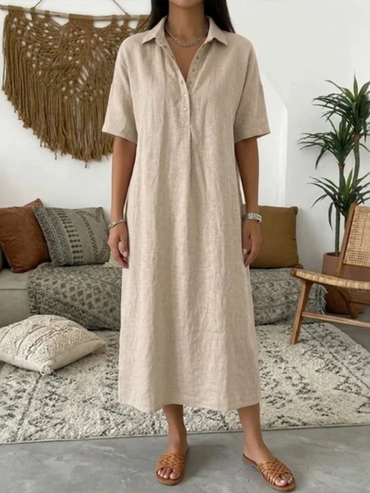 Kayleen™ | Breezy Button-Front Shirt Dress