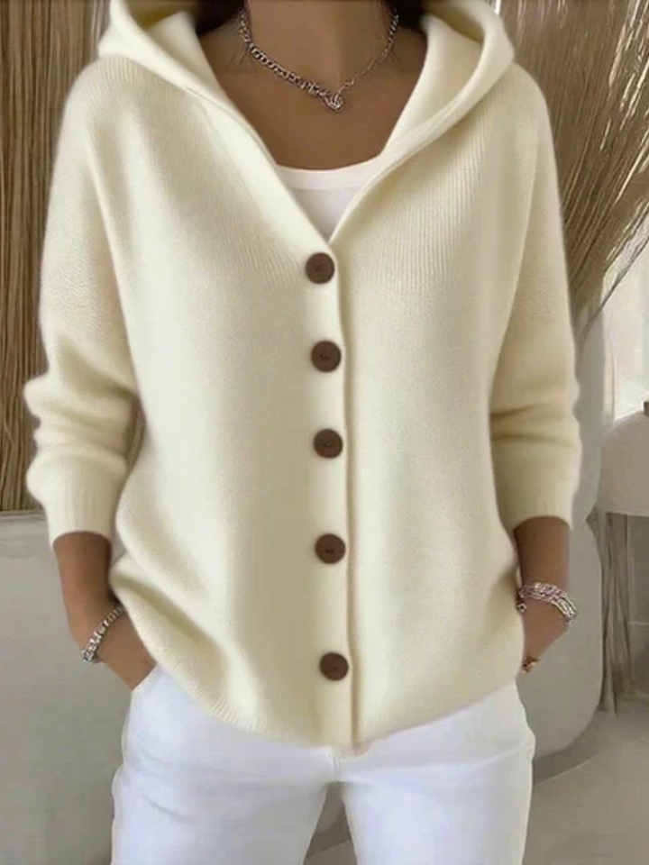 Darienne™ | Hooded Button-Up Knit Cardigan
