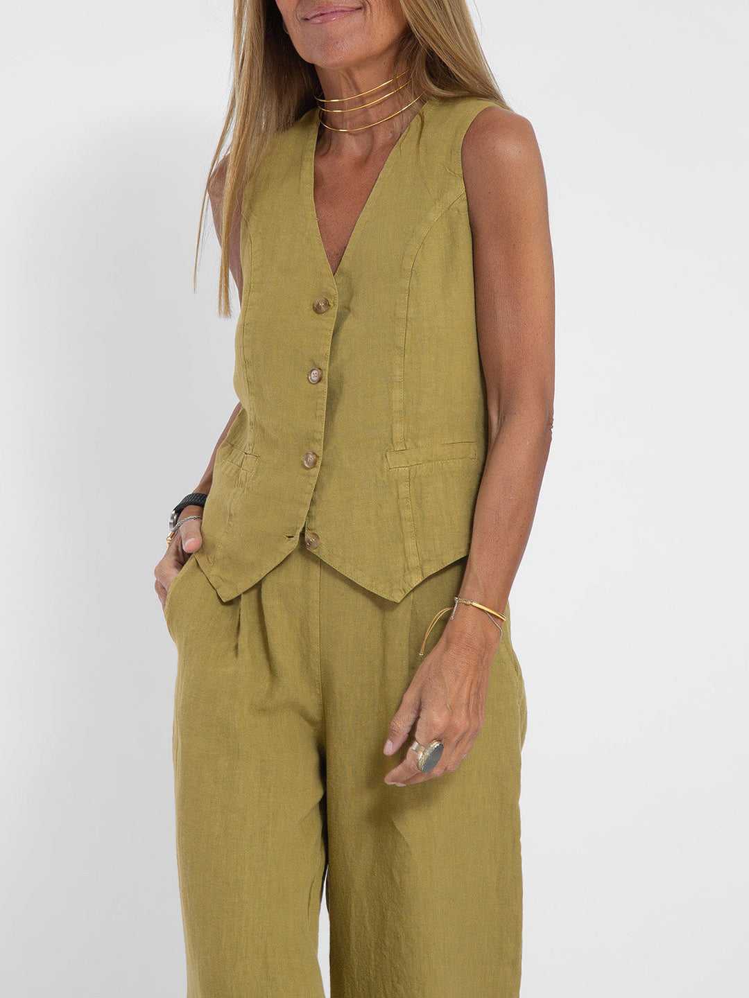 Angela™ | Elegant Waistcoat Set with Wide Trousers