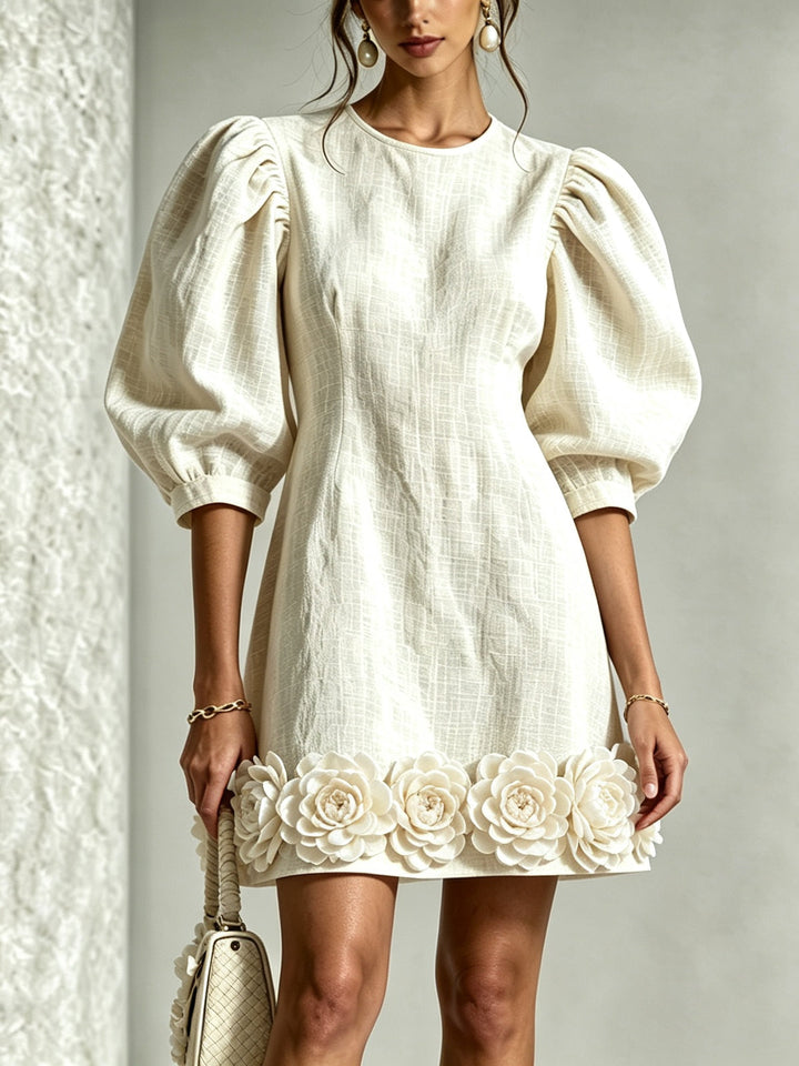 Elaine | Chic Puff Sleeve Floral Dress