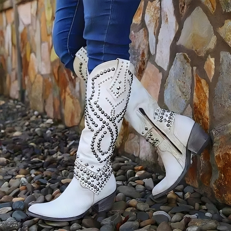 Alyssa™ | Western Studded Knee High Boots