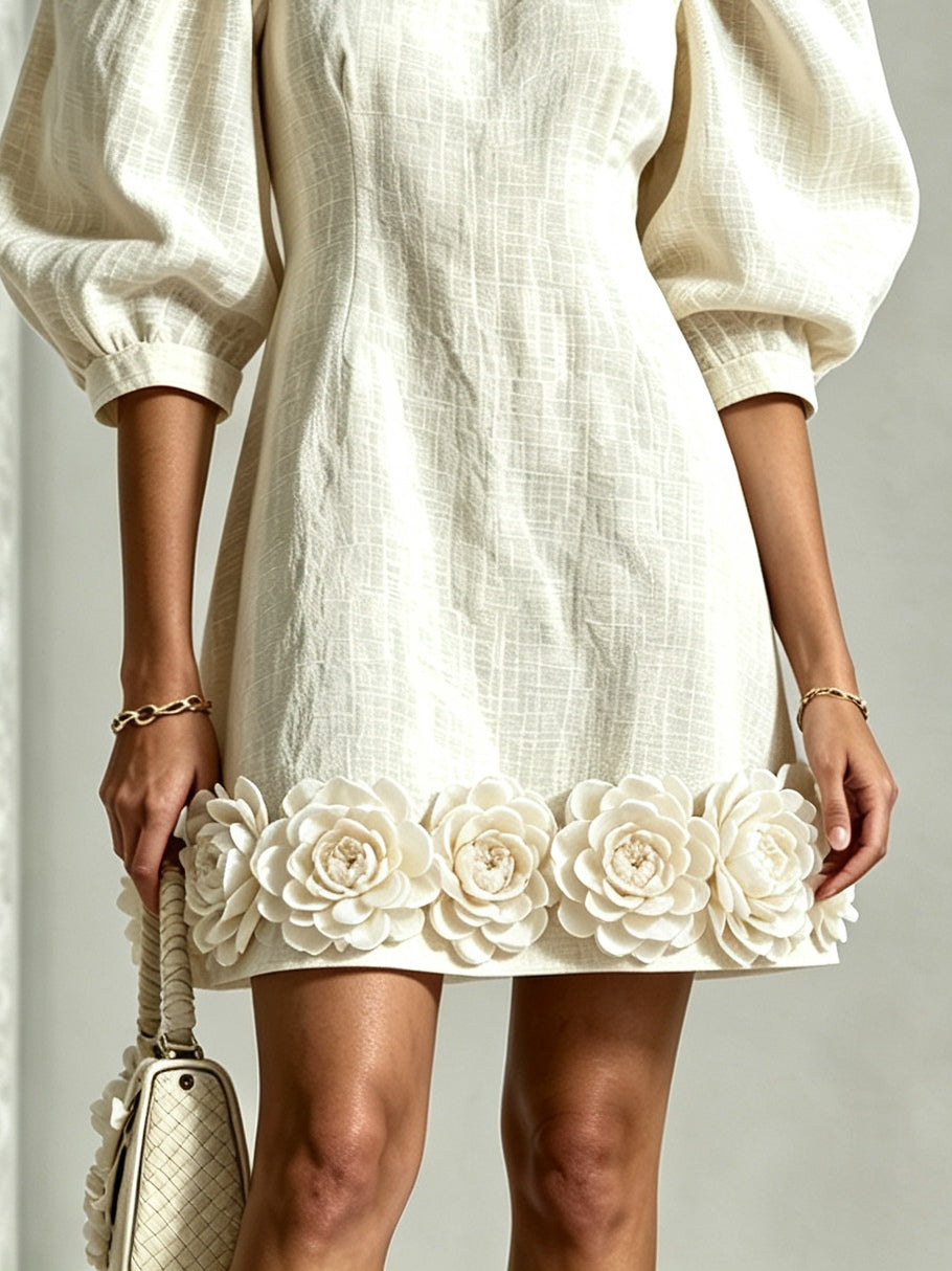 Elaine | Chic Puff Sleeve Floral Dress