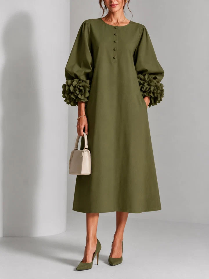 LILIANA | ELEGANT FLORAL MIDI DRESS