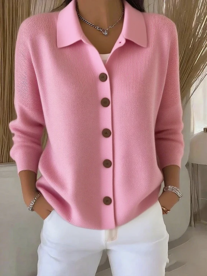 Estelle™ | Collared Button-Front Cardigan