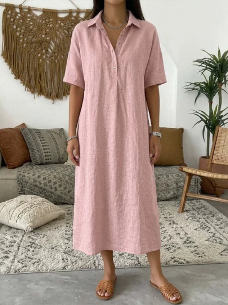 Kayleen™ | Breezy Button-Front Shirt Dress