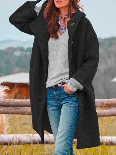 Rania™ | Cozy Hooded Button Front Coat