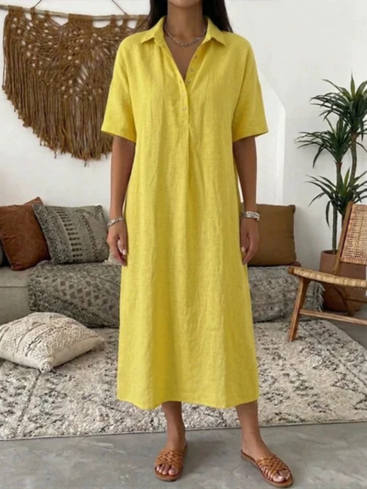 Kayleen™ | Breezy Button-Front Shirt Dress