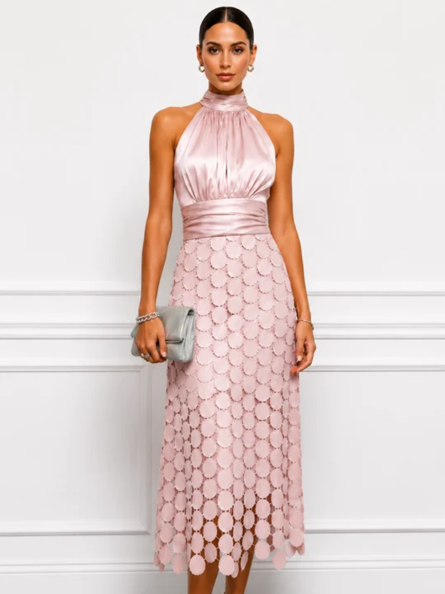 Carina™ | High-Neck Occasion Midi Dress