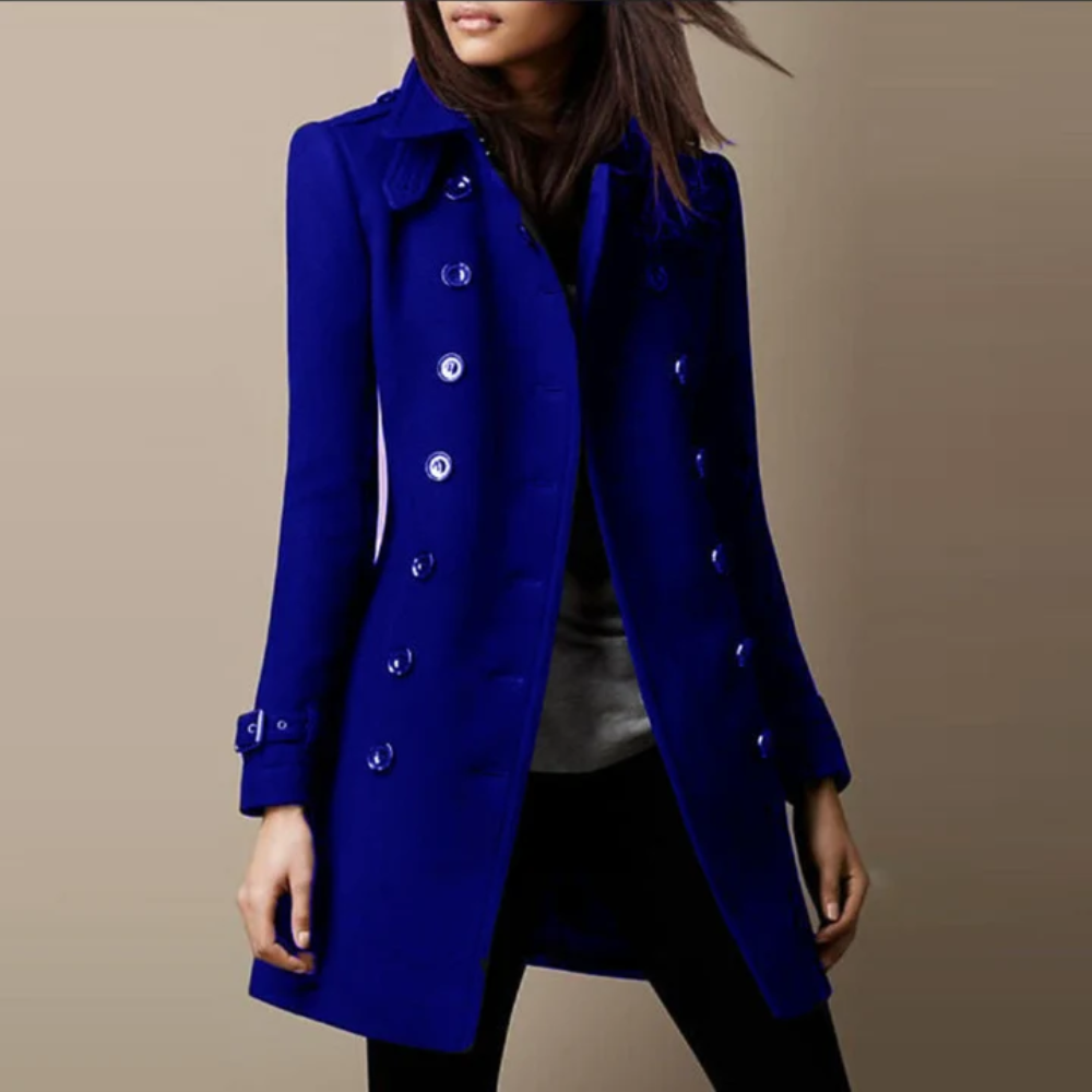 Danielle™ | Elegant Double Breasted Longline Trench Coat