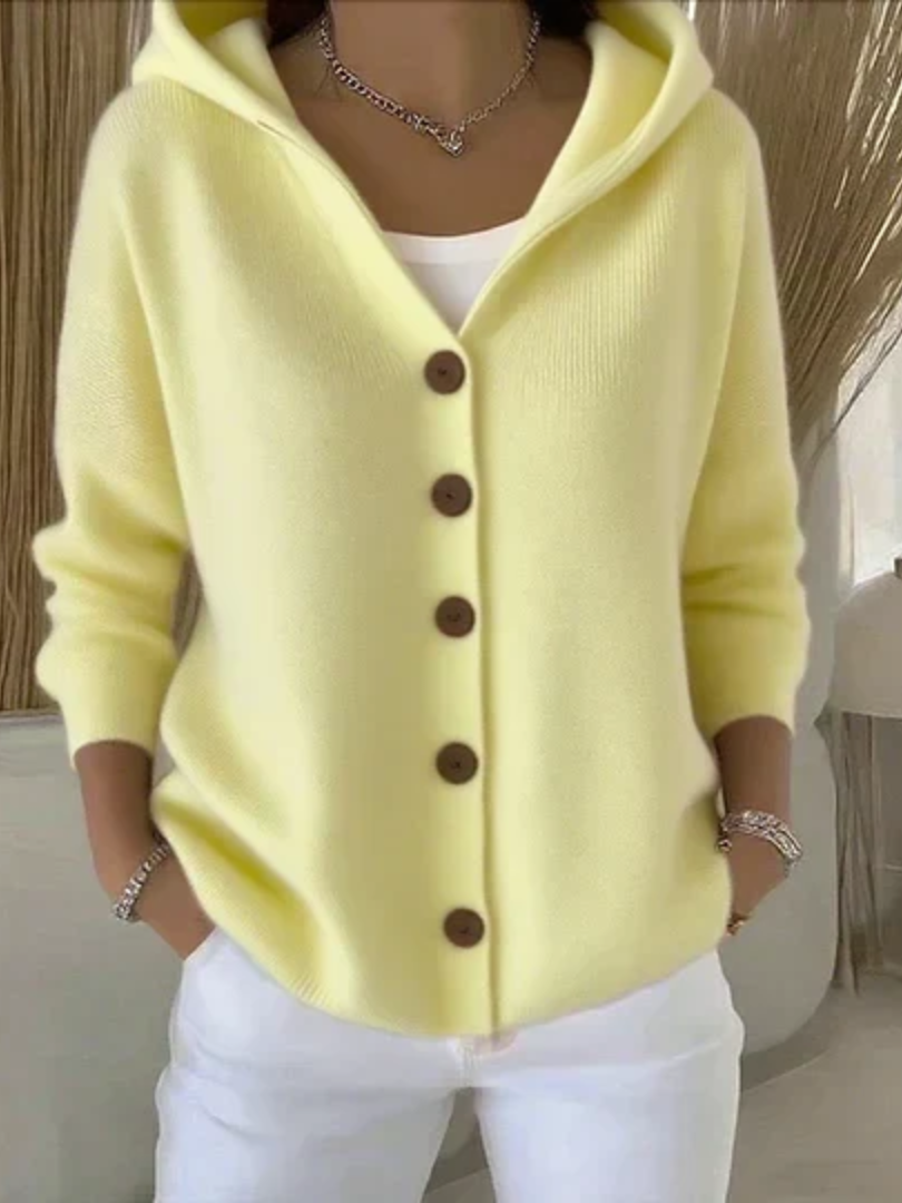 Darienne™ | Hooded Button-Up Knit Cardigan