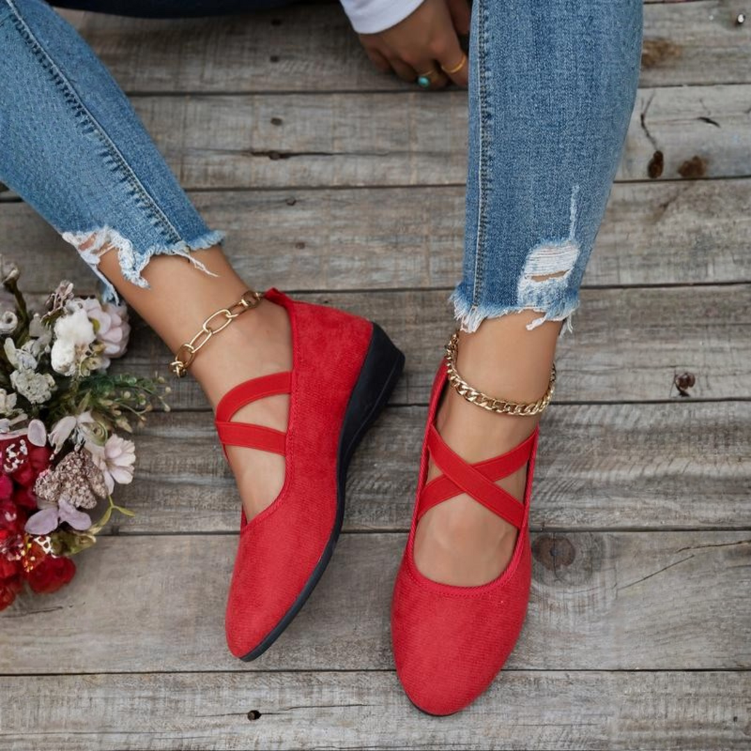 Minerva™ | Classic Elastic Strap Walking Flats