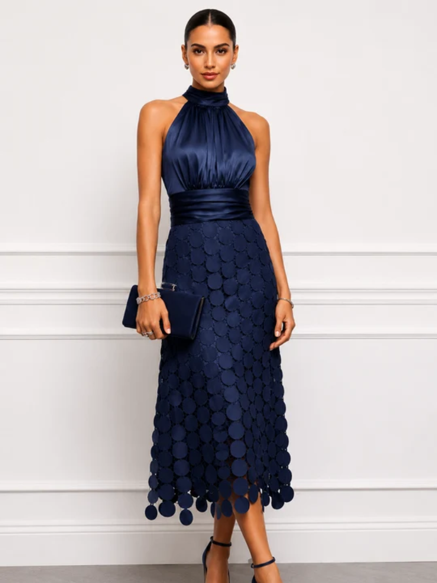 Carina™ | High-Neck Occasion Midi Dress