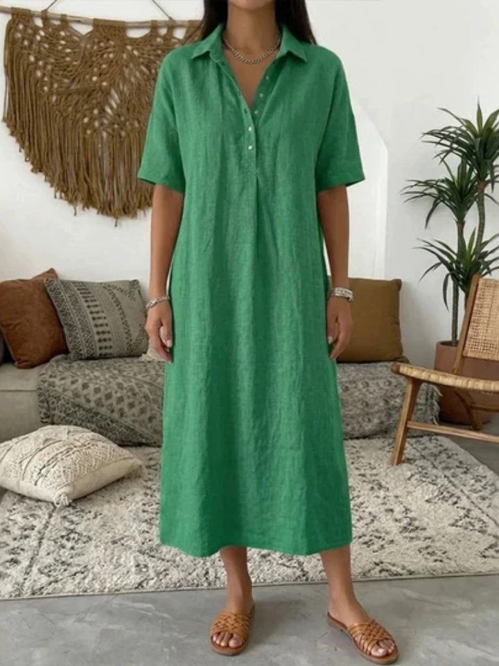 Kayleen™ | Breezy Button-Front Shirt Dress