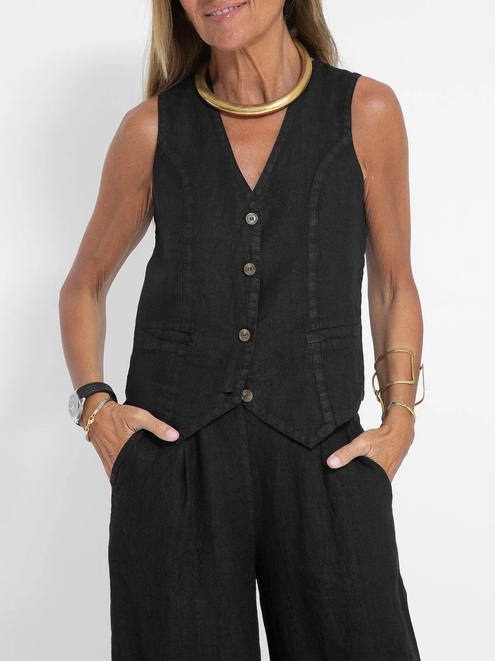 Angela™ | Elegant Waistcoat Set with Wide Trousers
