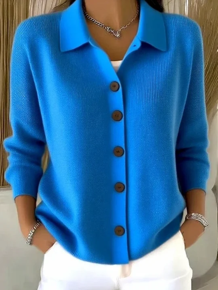 Estelle™ | Collared Button-Front Cardigan
