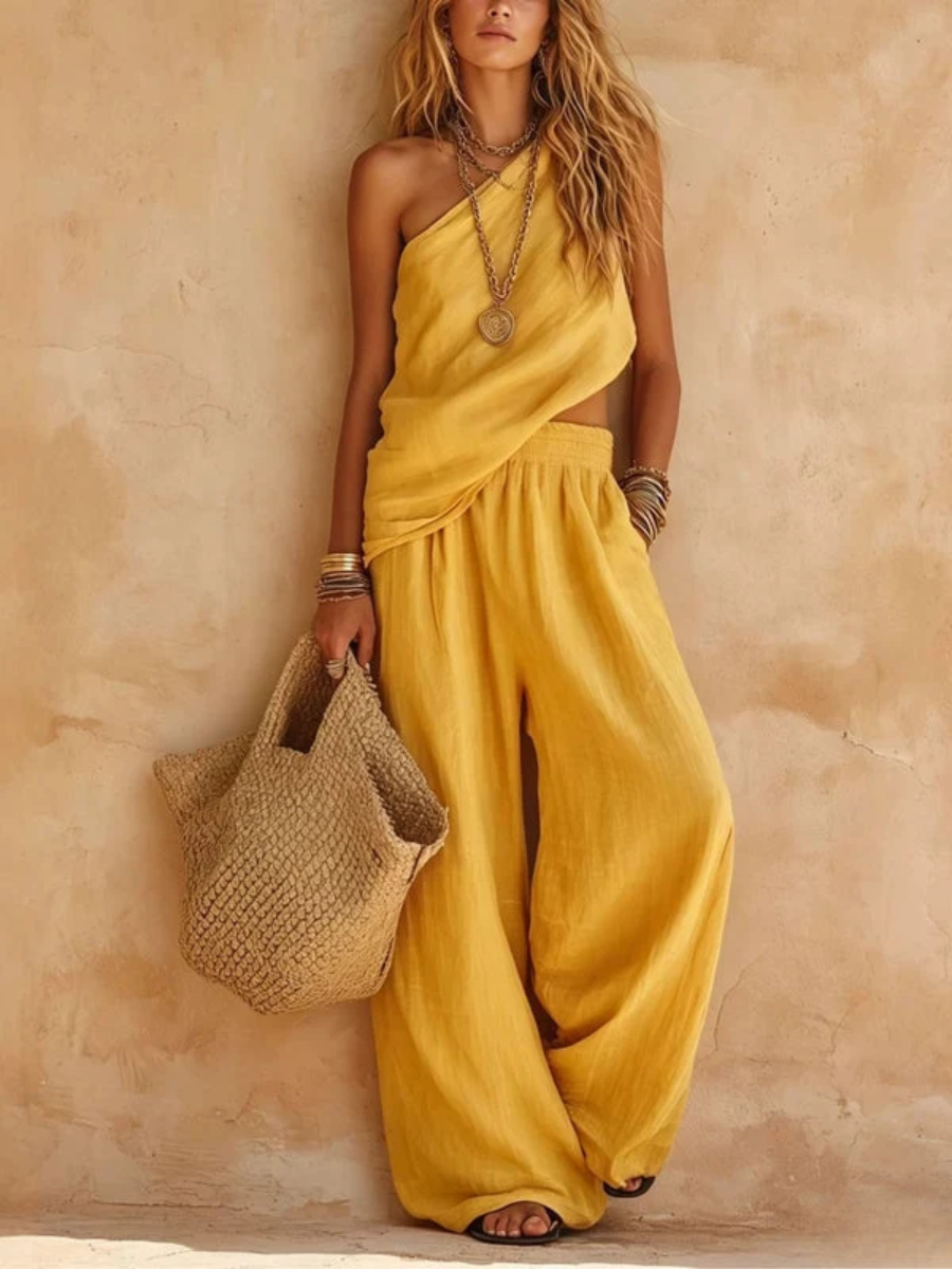 Savannah™ | Boho One Shoulder Wide Leg Set