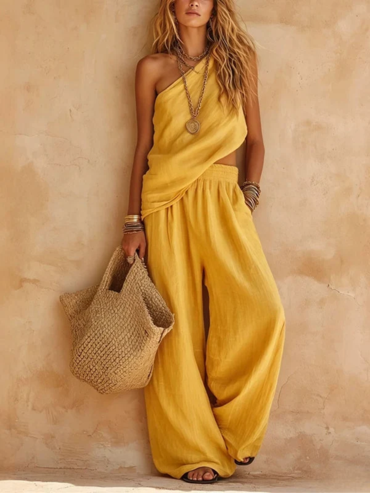 Savannah™ | Boho One Shoulder Wide Leg Set