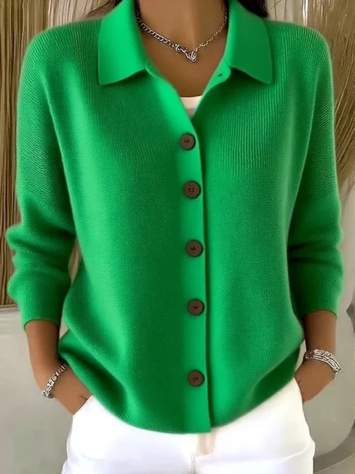 Estelle™ | Collared Button-Front Cardigan