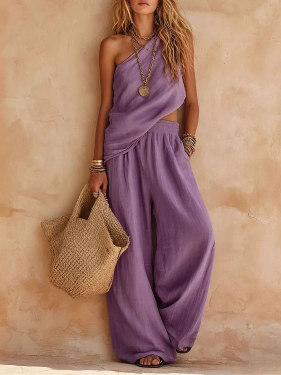 Savannah™ | Boho One Shoulder Wide Leg Set