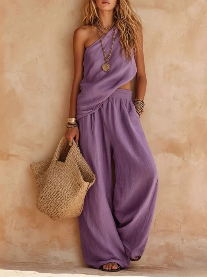 Savannah™ | Boho One Shoulder Wide Leg Set