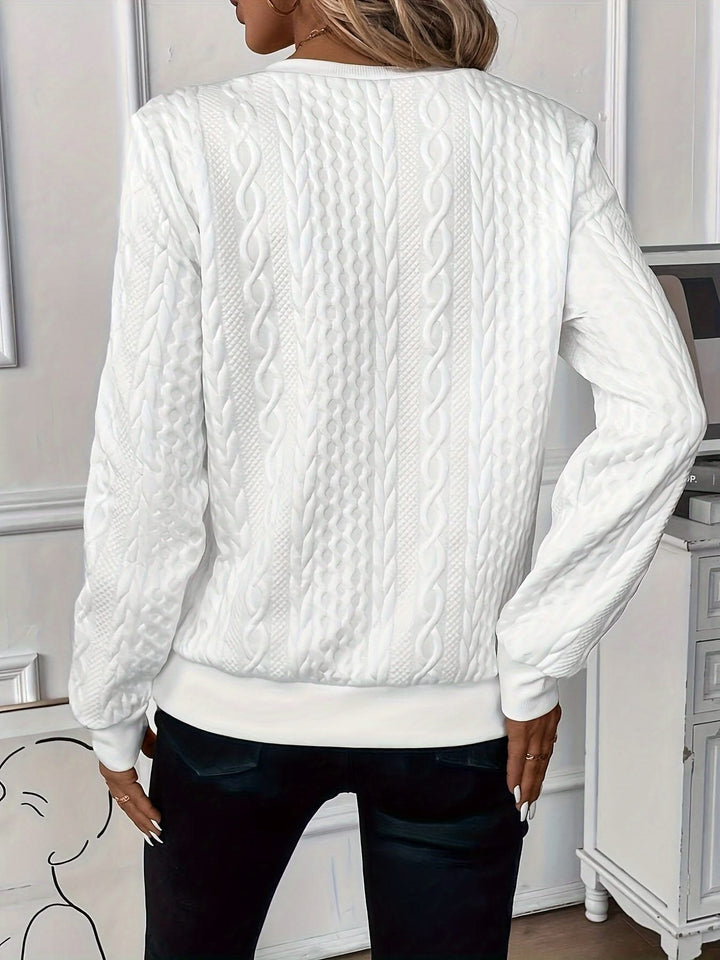 Amy | Texture Half Zip Long Sleeve Sweatshirt