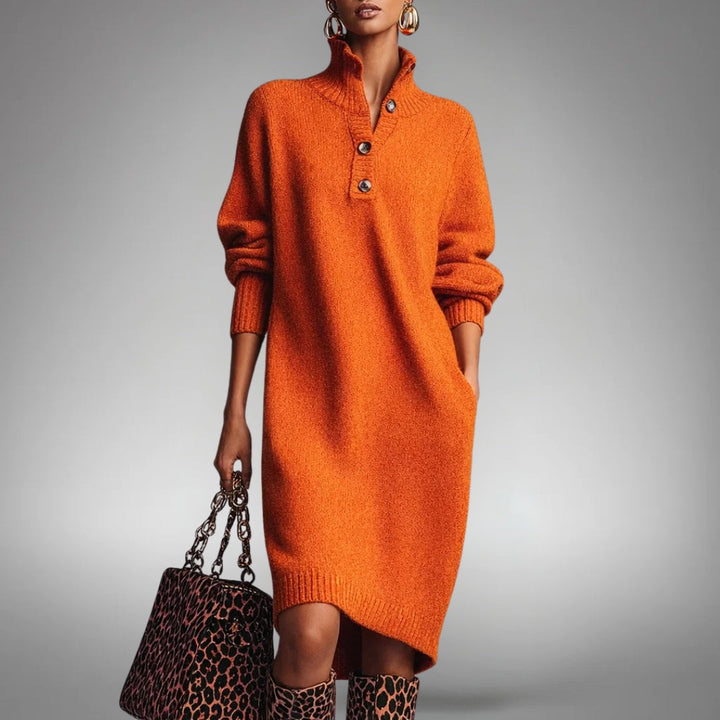 Linnea | Stylish Long Dress with Button Closure