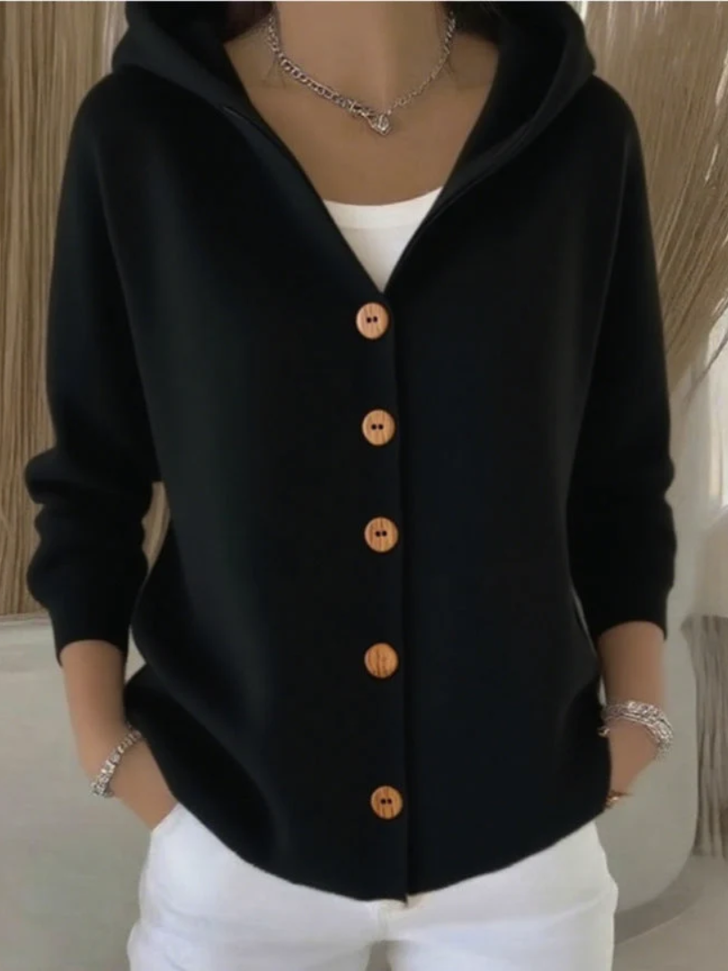 Darienne™ | Hooded Button-Up Knit Cardigan
