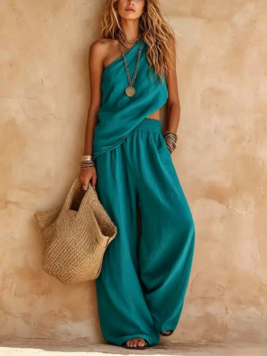 Savannah™ | Boho One Shoulder Wide Leg Set