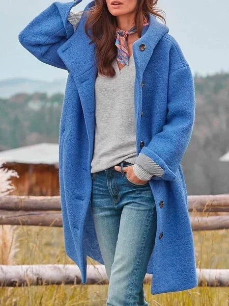 Rania™ | Cozy Hooded Button Front Coat