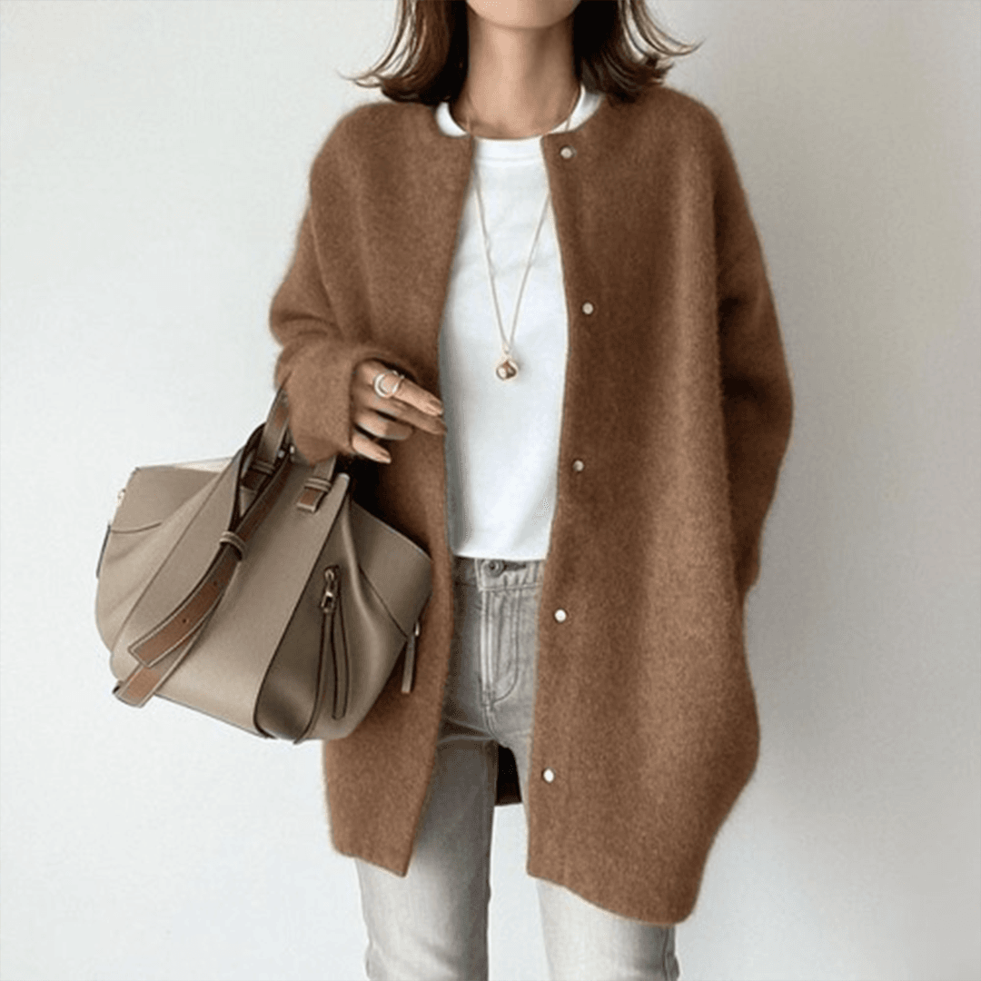 Zayna™ | Soft Button Front Long Cardigan