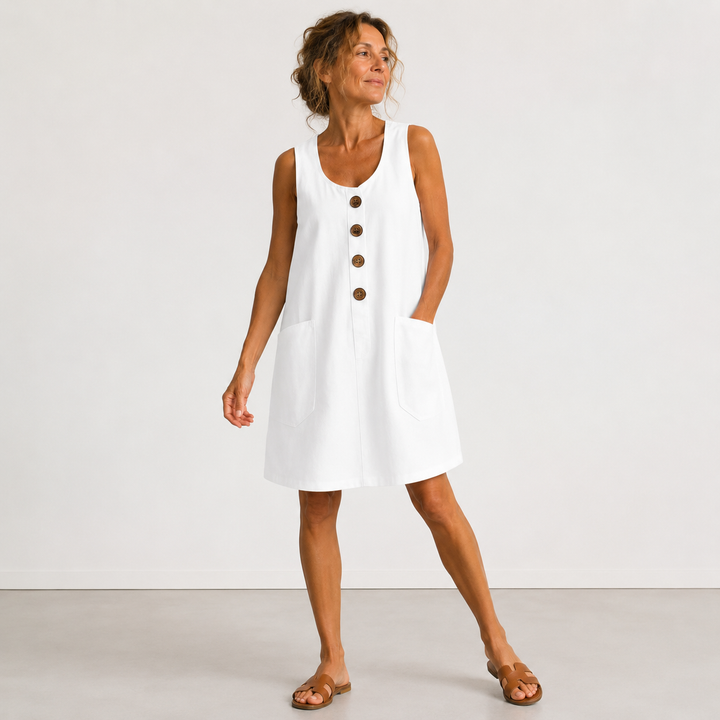 Clara | Cotton Linen Summer Dress