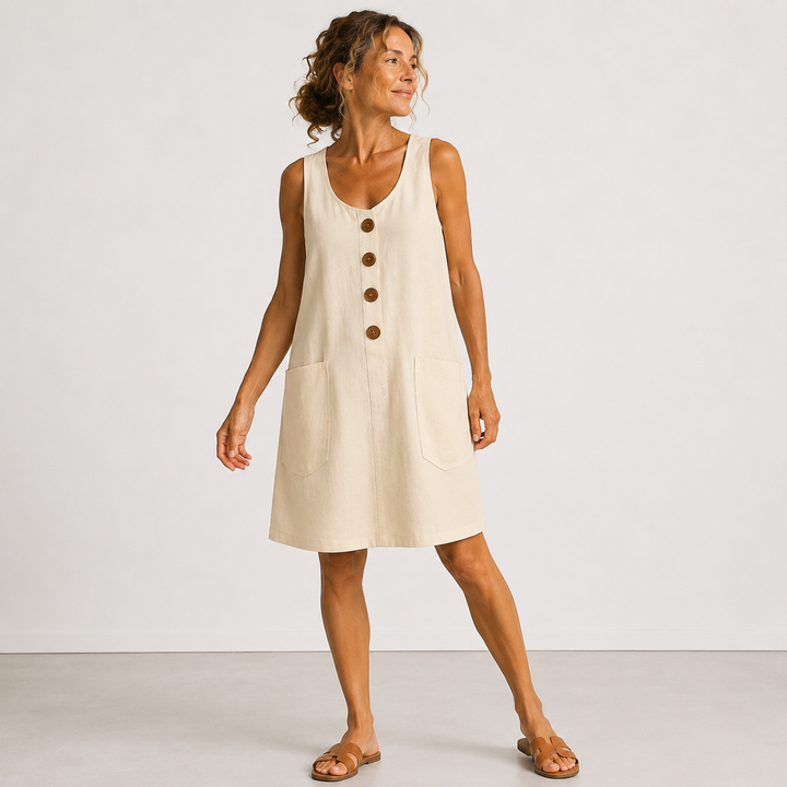 Clara | Cotton Linen Summer Dress