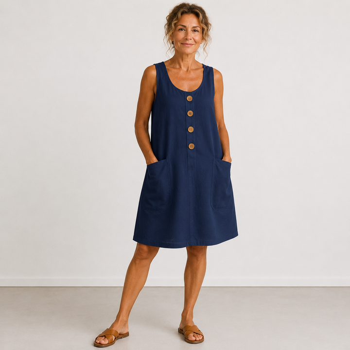 Clara | Cotton Linen Summer Dress