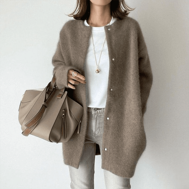 Zayna™ | Soft Button Front Long Cardigan