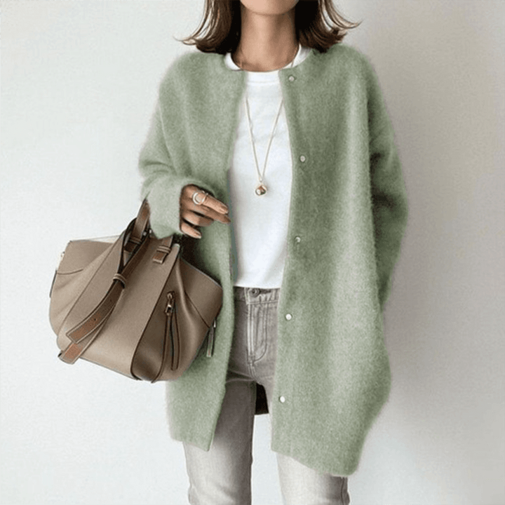 Zayna™ | Soft Button Front Long Cardigan