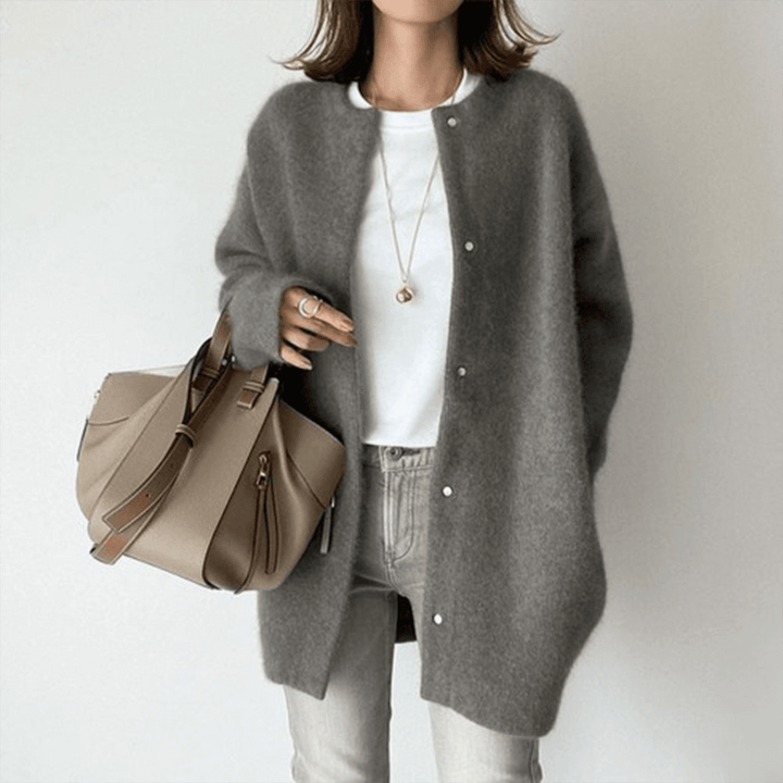 Zayna™ | Soft Button Front Long Cardigan