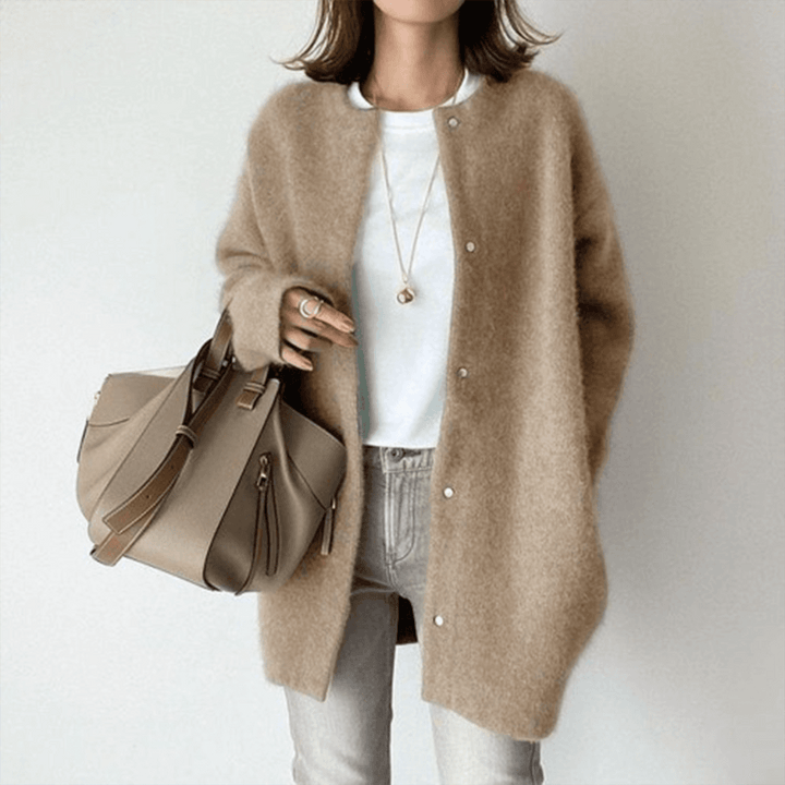 Zayna™ | Soft Button Front Long Cardigan
