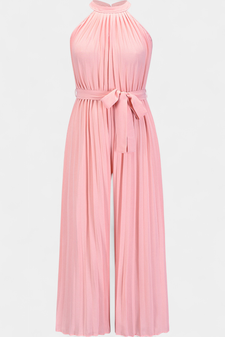 Patrizia Halter Neck Pleated Palazzo Jumpsuit