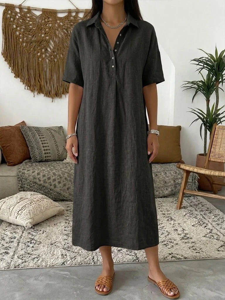 Kayleen™ | Breezy Button-Front Shirt Dress
