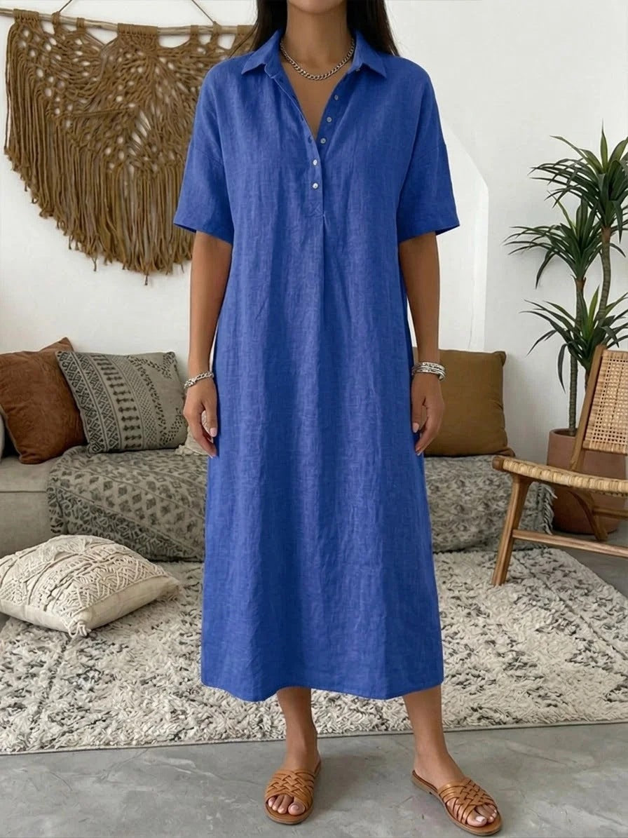 Kayleen™ | Breezy Button-Front Shirt Dress