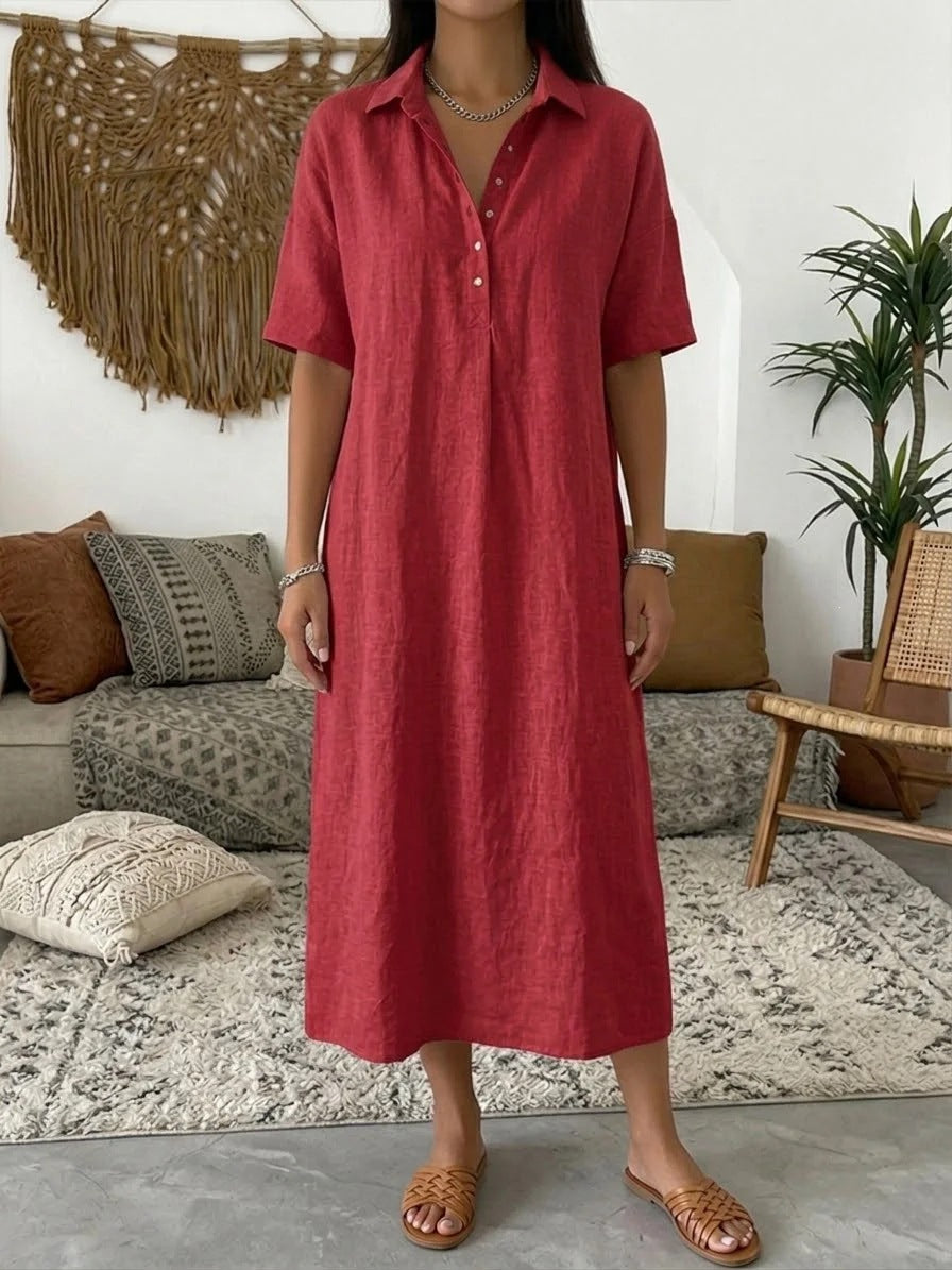 Kayleen™ | Breezy Button-Front Shirt Dress