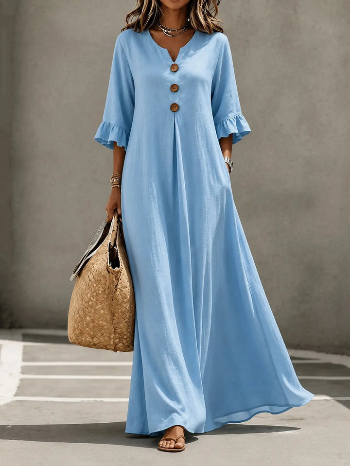 Cameron™ | Elegant Button Front Flare Dress