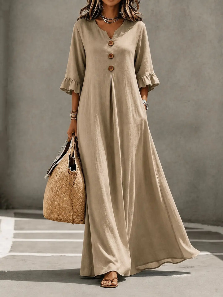 Cameron™ | Elegant Button Front Flare Dress