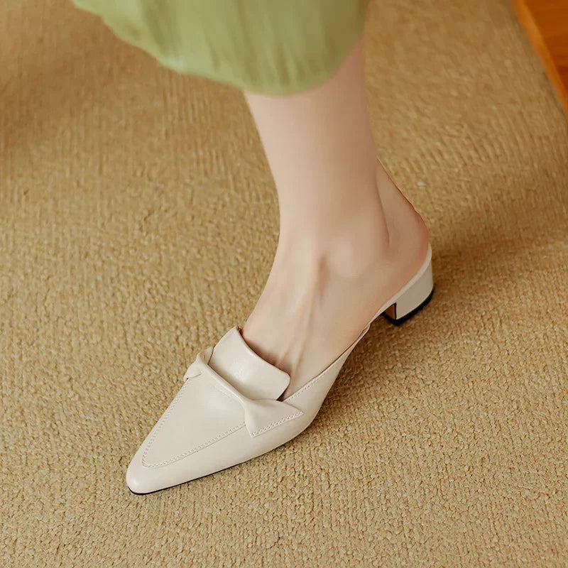 Alaya Genuine Leather Mules